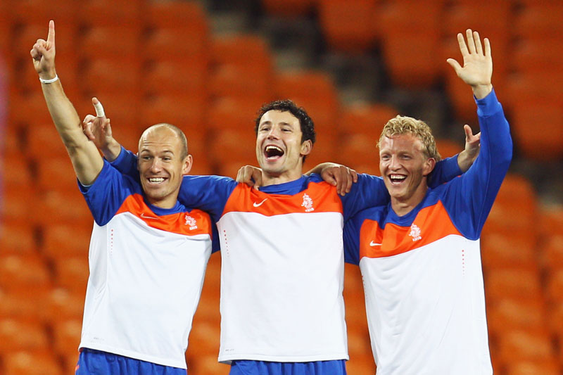 Arjen Robben, Mark Van Bommel and Dirk Kuyt
